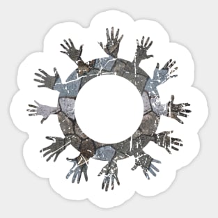 Hands In A Circle Sticker